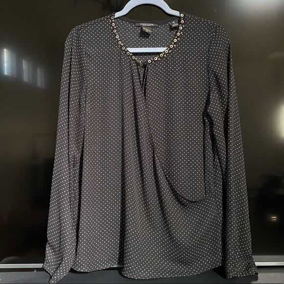 Scotch & Soda Maison Scotch Stardust 77 black layered long sleeve top, Size 3 - Picture 1 of 8